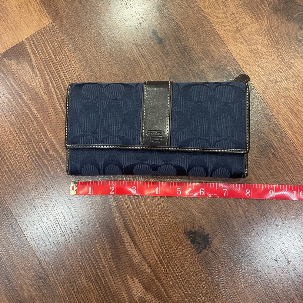 Coach Dark Blue and Brown Women's Wallet